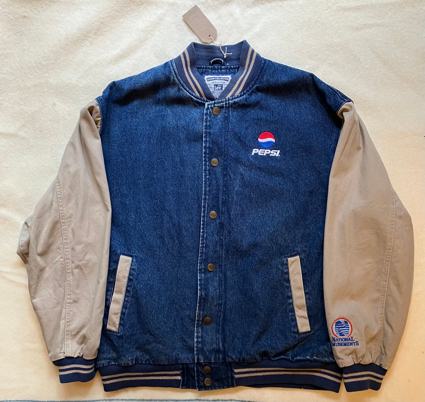 Lee Pepsi Varsity Jacket Denim Large