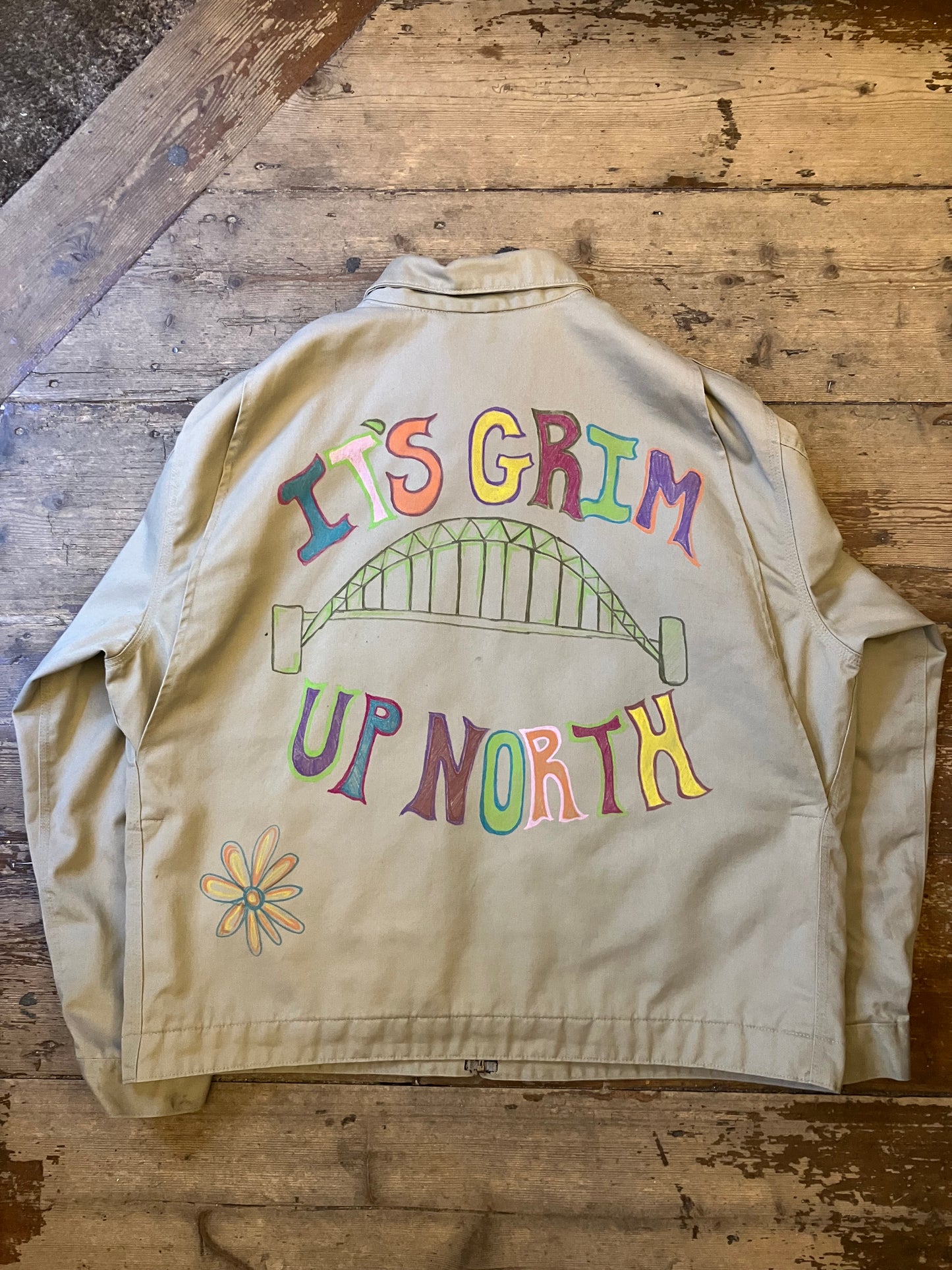 Reworked/Painted Carhartt Jacket Beige XXL