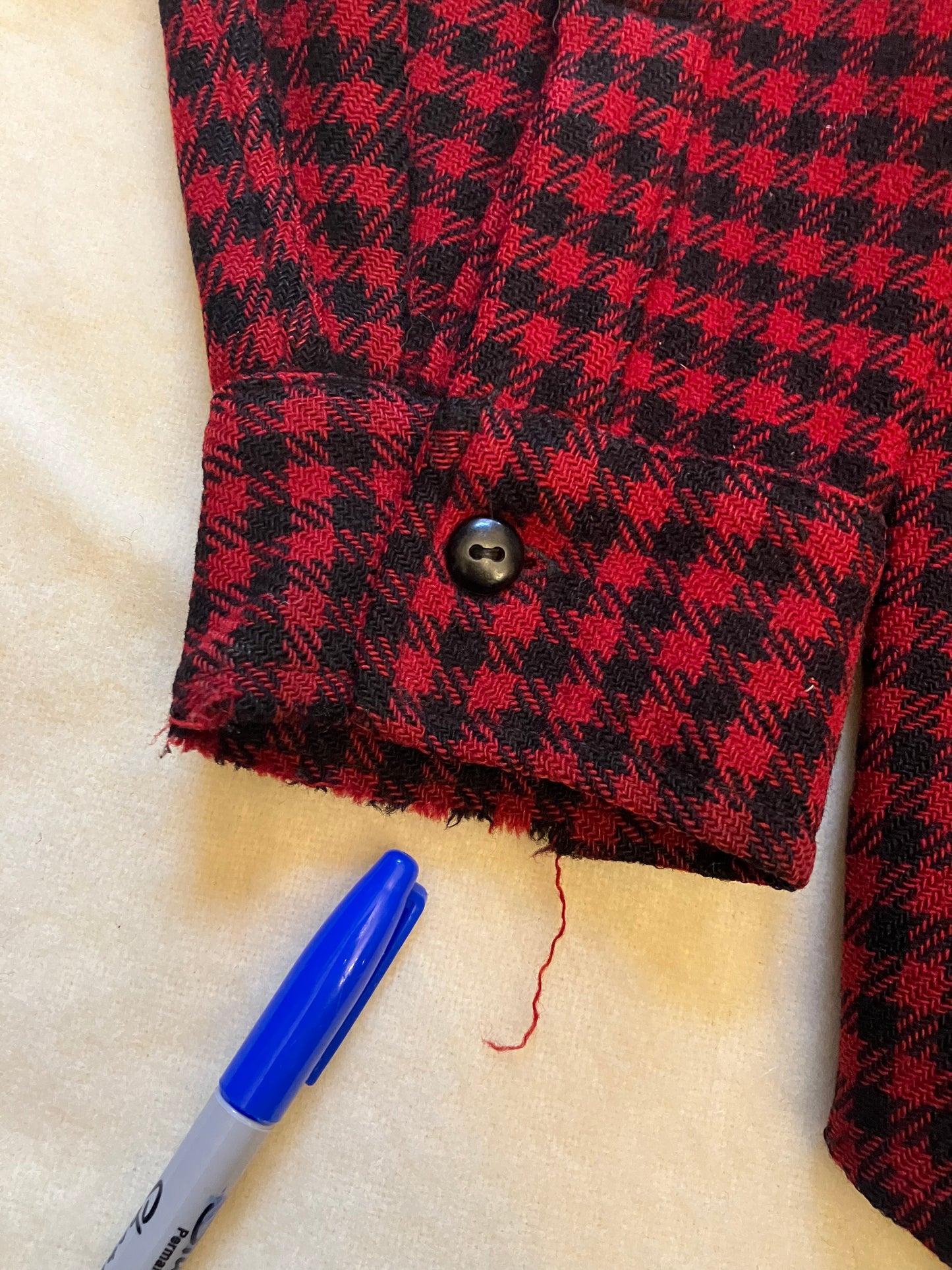 Vintage 40s/50s Chippewa Black & Red Wool Check Shirt