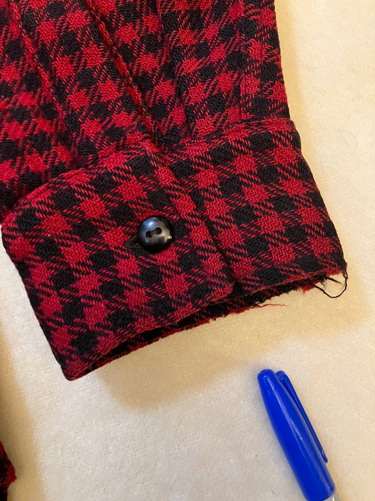 Vintage 40s/50s Chippewa Black & Red Wool Check Shirt